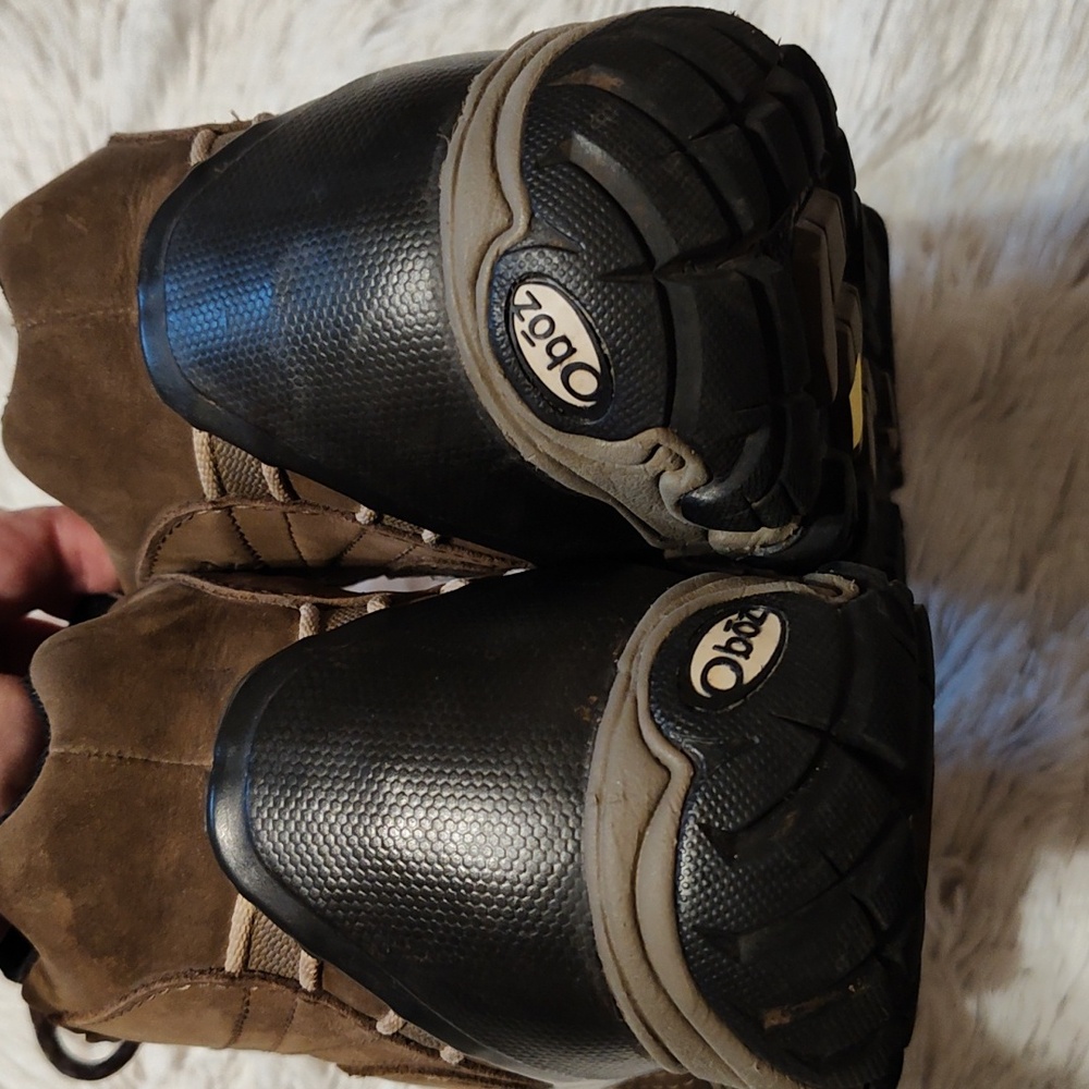 Obōz Womens Bridger Mid Hiking Boots Walnut Brown Leather B-Dry Waterproof 9.5 - Picture 7 of 11
